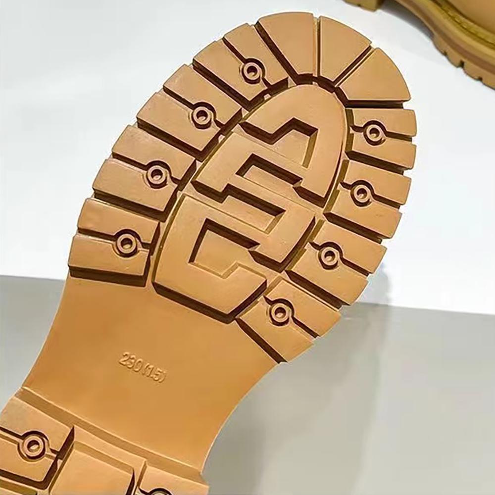 Autumn And Winter Thick-Soled Big-Headed Women'S Booties Retro High-Top Rhubarb Boots