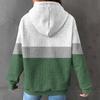 Women's Loose And Comfortable Color Blocked Printing Long Sleeved Hooded Sweatshirt