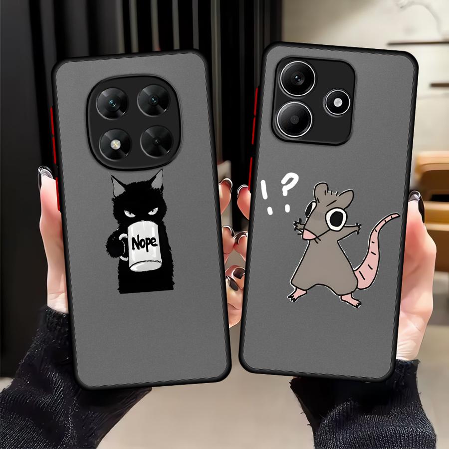 Чехол для Xiaomi Redmi Note 14 10 9S 12 11 13 Pro Plus 14C 13C A4 Funda Задняя крышка телефона Мультяшный Кот и Мышь