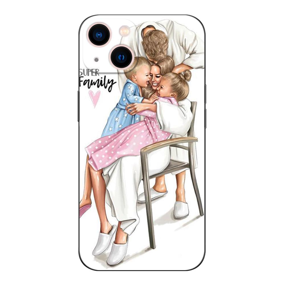 Черный ТПУ чехол для OPPO A16 A16S A55 A94 F17 F19 Pro Reno 4 5 Lite 6 4G 5G Мама Папа Малыш семья