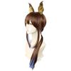 Amiya Arknights Cosplay Wig - Customizable Rabbit/Donkey Ears, Dark Brown To Blue Gradient