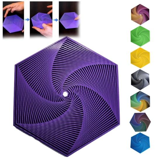 3D Printed Fractal Fidget Hexagon Stress Anxiety Relief Desk Spinning Toy Kids Adults