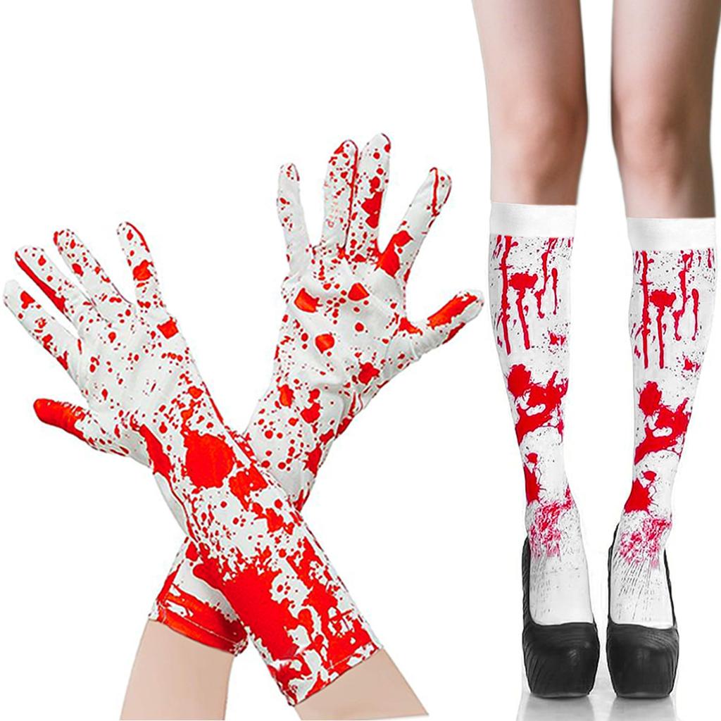 Halloween Haunted House Horror Atmosphere Dress Up Props Blood Gloves Socks Apron Cosplay Devil Suit