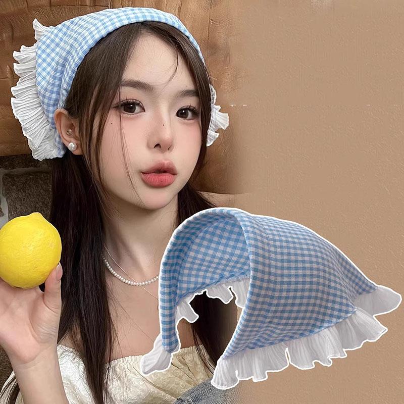 Корейский Ins кружевной шарф для волос повязка для женщин ретро треугольный обруч для волос повязка на голову платок повязка на голову французская дорожная повязка на голову