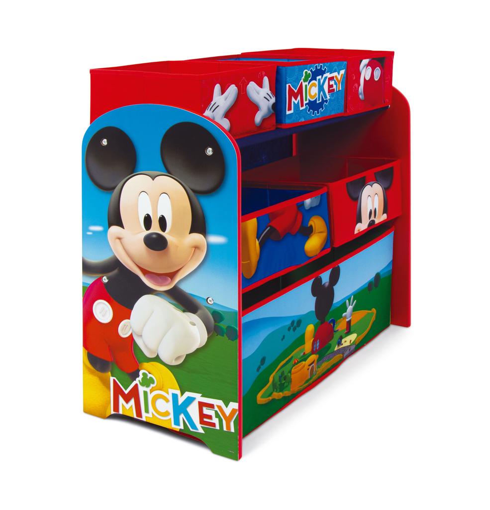 ARDITEX WD14007 DISNEY-Mickey Wooden organizer (62x30x60cm) with 6 textile storage baskets