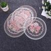 Nordic Embroidered Floral Round Mesh Placemat & Sofa Cushion Fabric