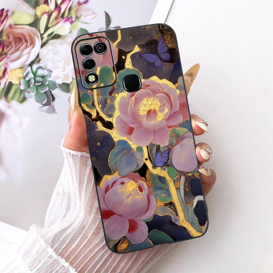 For Infinix Hot 11 Play Case Stylish Butterfly Tree Painted Cover Soft TPU Phone Case For Infinix Hot 10 Play X688C X688B Fundas