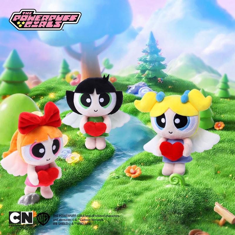 The Powerpuff Girls Angel Series Plush Pendant Blossom Love Wings Keychain