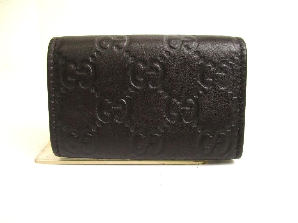 Оригинальный брелок GUCCI GG Interlocking G из темно-коричневой кожи 6 подвесок #a870 Восстановленный