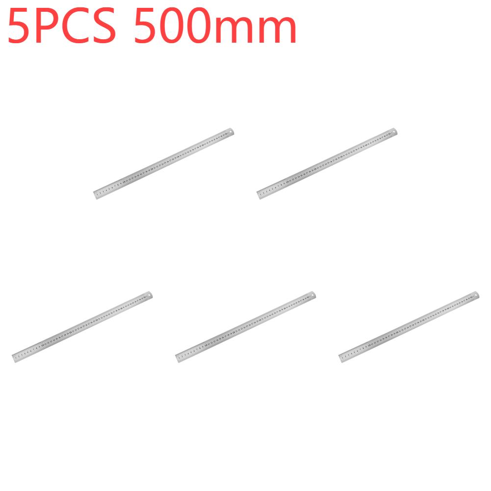 15-50Cm Stainless Steel Ruler Metal Straight Ruler Stationery Drafting Supplies Hand Tools Precision Double Sided Measuring Tool