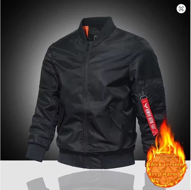 Осенне-зимняя куртка-пилот ВВС MA1 мужская однотонная бейсбольная куртка повседневная толстая ветрозащитная теплая хлопковая куртка