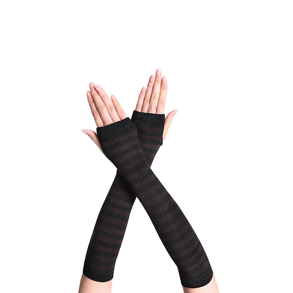1 пара детских перчаток без пальцев простого стиля, удобные вязаные перчатки, вязание, рукоделие, нарукавники для девочек, защита рук для ношения на улице