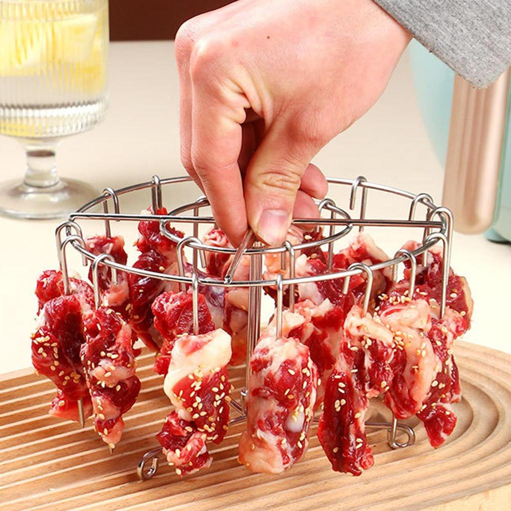 Стойка для кебабов для аэрофритюрницы, стойка для мяса из нержавеющей стали, вертикальная готовка, вертел для курицы и бекона, шампуры для мяса, аксессуары для гриля, для барбекю