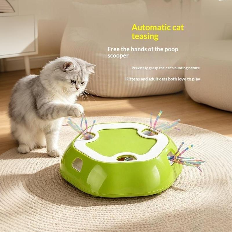 Durable Automatic Electric Pet Whack-A-Mole Toy Interactive Telescopic Disc for Cat Dog IQ Stimulation Indoor Outdoor Play