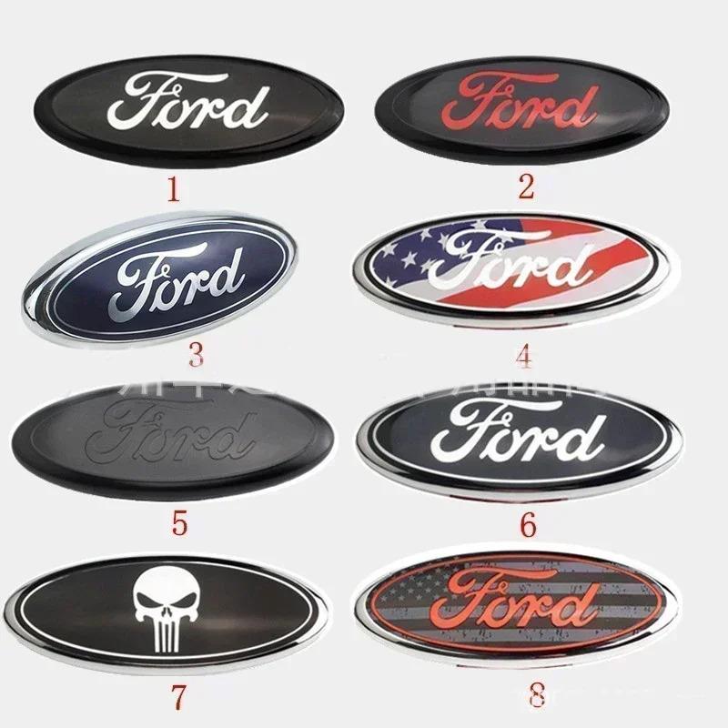 11.5X4.5cm Car Rear Trunk Logo Emblem Sticker for Ford Fiesta Ranger Mondeo Mustang Fusion Escape Kuga Edge Focus Ecosport F150 CVV1