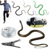 Змея-пранк 47,2 дюйма с зажимом на леске, поддельная змея для розыгрыша семьи, реалистичная игрушка-подделка змеи для садового реквизита и практического розыгрыша