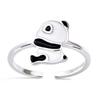 Children's Silver Ring 'Panda' Silver Pink (rhodium) - 10x8mm