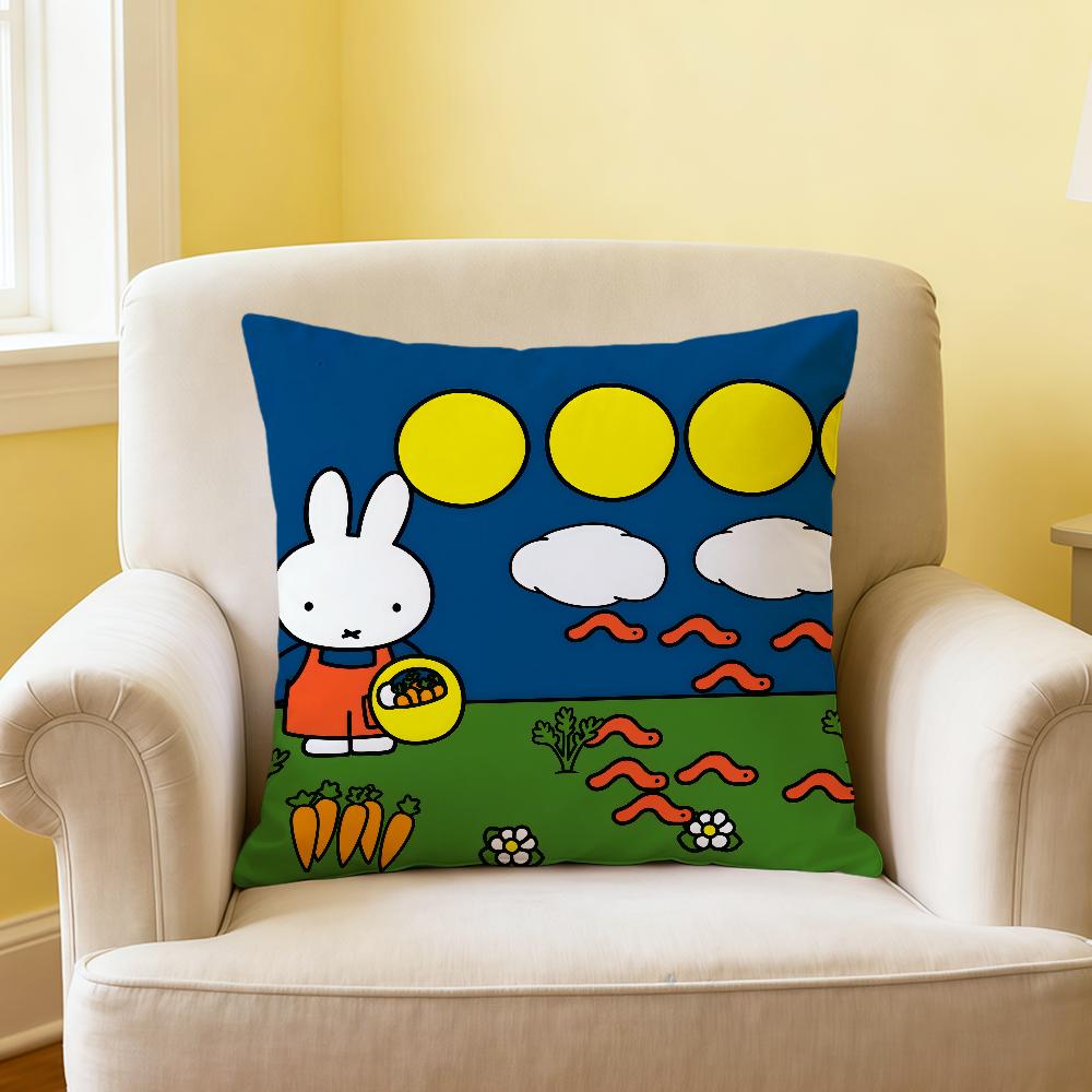 Cartoon Rabbit kawaii fun MMiffy soft pillowcase for Sofa Home Living Room office Decor Protective Covers hogar pillow cover