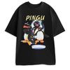 Pingu Noot Черная графическая футболка Персонаж-пингвин Фраза-слоган Noot Noot Принт Мультяшный топ для повседневной носки 2026 Лето Унисекс Женщины