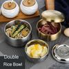 Utensils Korean Cuisine 304 Stainless Steel Mixing Bowls Double Rice Bowl Cereal Bowls Soup Bowl
