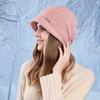 Осенне-зимняя теплая шапка с большой головой для женщин, защитная шапка для ушей, вязаная шерстяная шапка