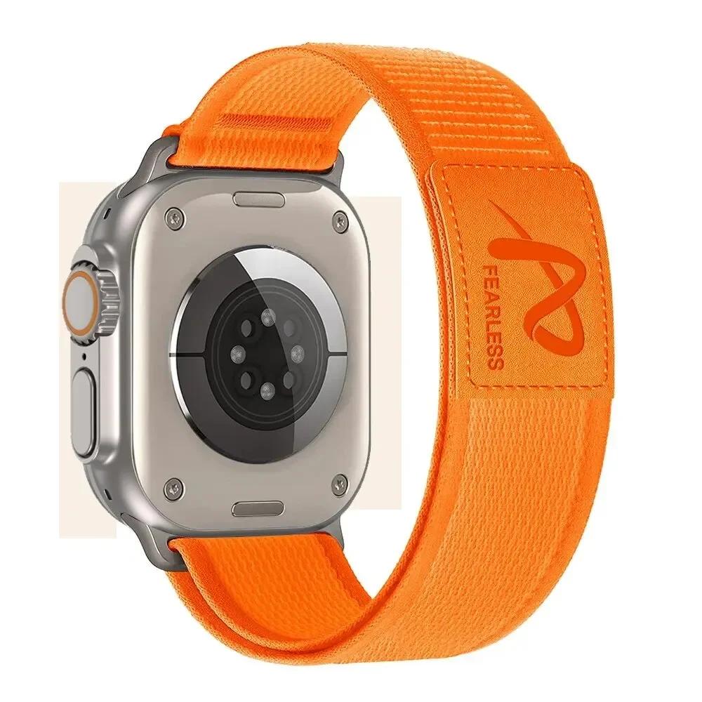 Нейлоновый кожаный ремешок для Apple Watch Band Ultra 49 мм 44 мм 45 мм 42 мм 41 мм 40 38 мм Спортивный ремешок для часов Iwatch Серия 9 8 7 6 5 Браслет