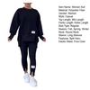 2 Pcs/Set Women Top Pants Suit Round Neck Long Sleeve Slit Hem Sweatshirt Elastic Waist Solid Color Slim Fit Trousers Winter Daily Wear Outfit