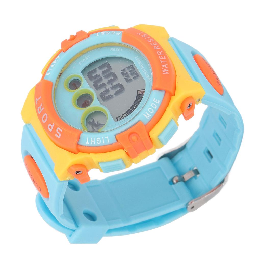 Digital Kids Watch 7 Colors LED Flashing Waterproof Sports Outdoor Wristwatch for Girls Boys Ages