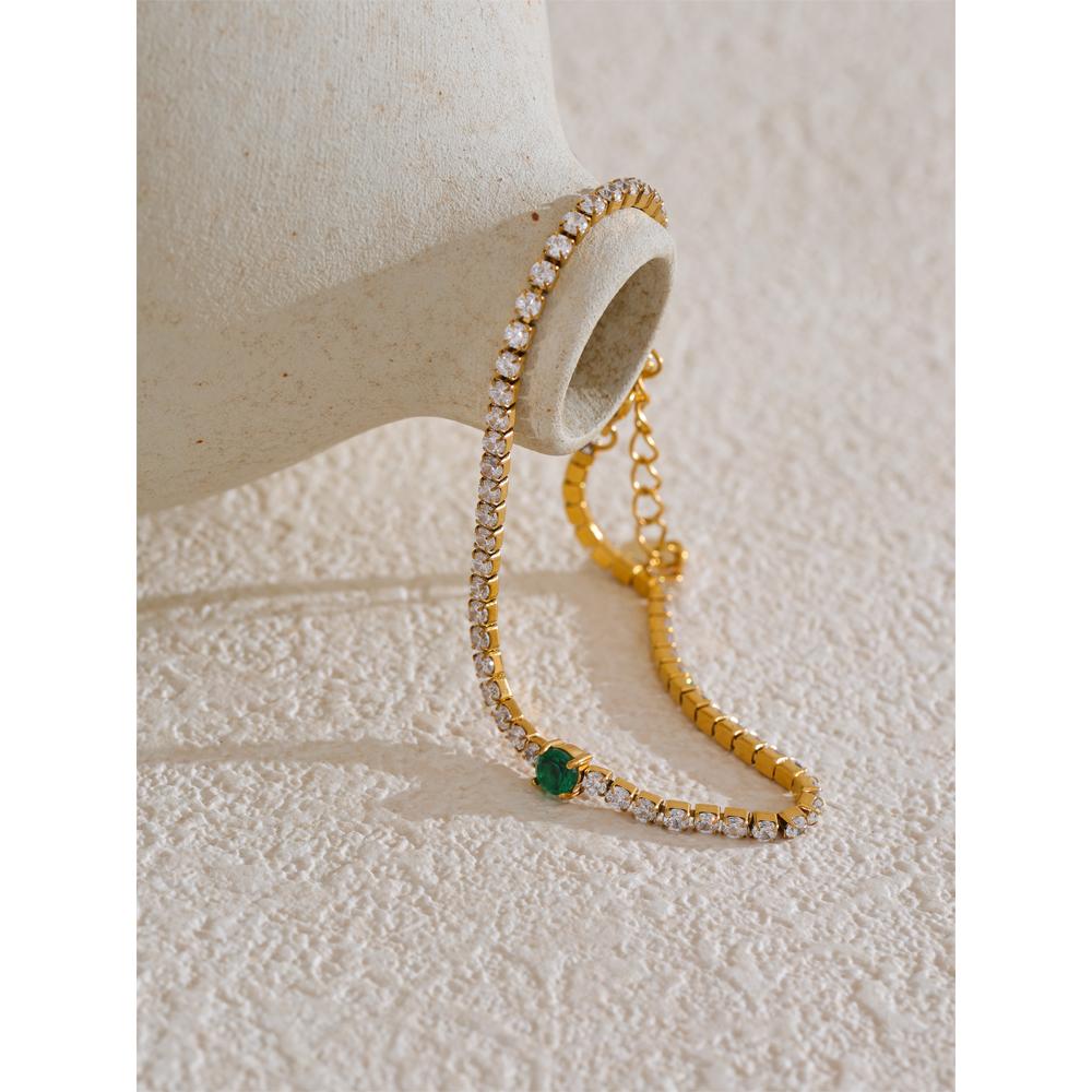 Eetit Нежный блестящий браслет-цепочка из кубического циркония, высококачественная нержавеющая сталь, модные ювелирные изделия, подарок