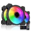120 мм RGB вентилятор для корпуса ПК, материнская плата AURA Sync, синхронизация, управление скоростью с пультом дистанционного управления, высокопроизводительный бесшумный вентилятор с разъемом 6PIN, пульт дистанционного управления, 3 шт. 1