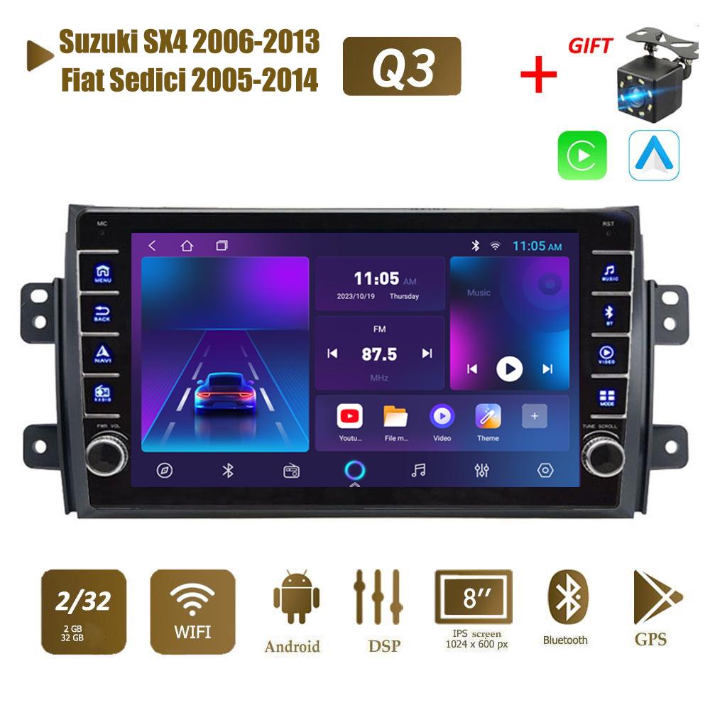 icreative 2 Din Android автомобильный радиоприемник мультимедийный видеоплеер для Suzuki SX4 2006-2013 для Fiat Sedici 2005-2014 с кнопкой Carplay WiFi 2 + 32 ГБ