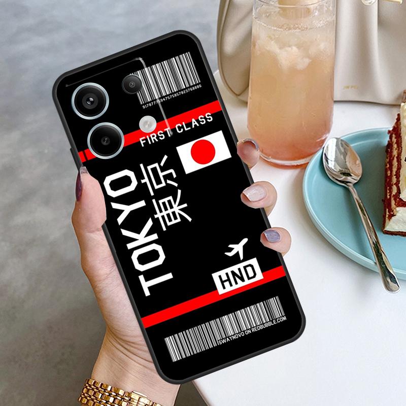 Boarding Pass Plane Ticket Case For Xiaomi Redmi Note 11 9 10 12 13 Pro Plus 9S 10S 11S 12S Redmi 12 10C 9C 13C Cover