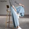 Spring Autumn Women High Waist Slim Fit Ladies Jeans Casual Denim Pants Oversized Trousers Streetwear Cropped Pants Plus Size