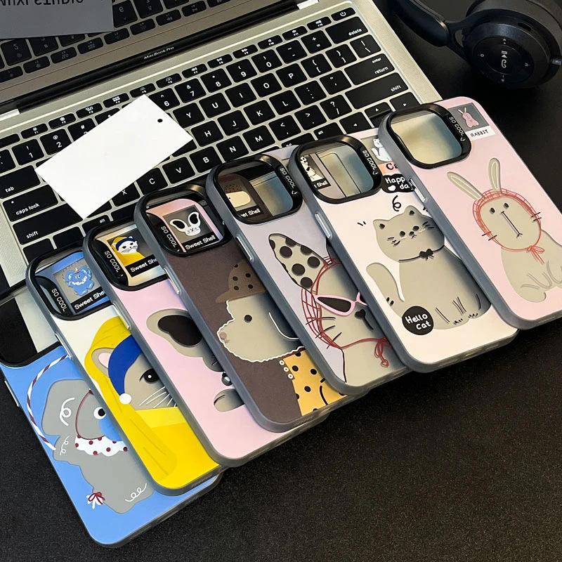 Модный бренд классные животные для чехла мобильного телефона iPhone17 15/16pro цветной серебристый IMD14 личность 12 мужчин 13 женщин x