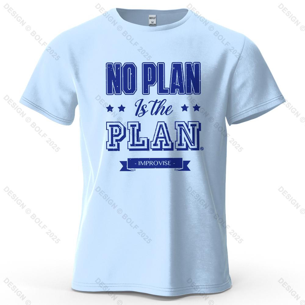 No Plan Is The Plan Printed Unisexs Tshirt 100 Cotton Oversized Trendy Graphic Tees For Unisex Tops Tees Casual Streetwear