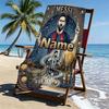 Custom Name Personalized Lionel Messi Print Beach Towel, for Trip Camping Beach Party Home Decor, Birthday Gift for Family & Friends