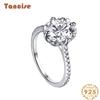 Tancise Women Classic 925 Sterling Silver  Zircon Ring Ladies Jewelry Wedding Promise Party Gift