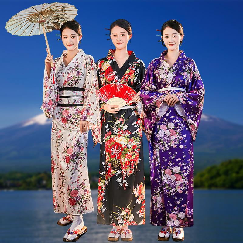 Traditional Japanese Women's Formal Attire Yukata Anime Cosplay Photography Photo Sets Kimono Stage Performance Costumes