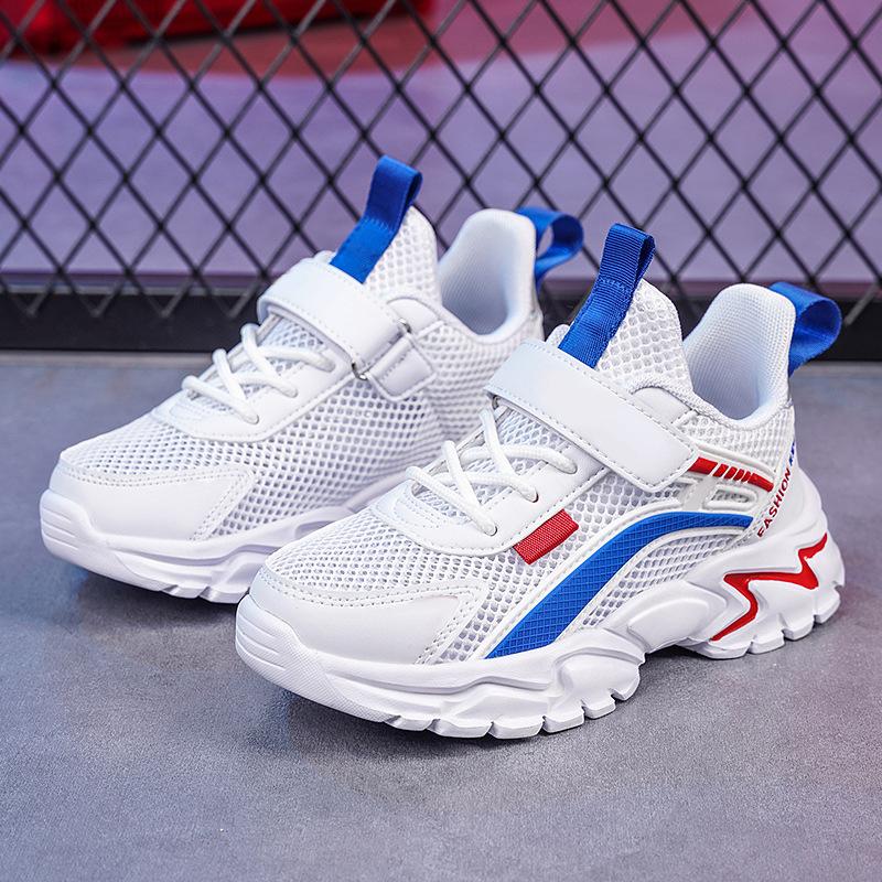 Boys Shoes 2025 Summer New Middle and Large Children Boys Net Shoes Little White Shoes Student Breathable Mesh Sneakers
