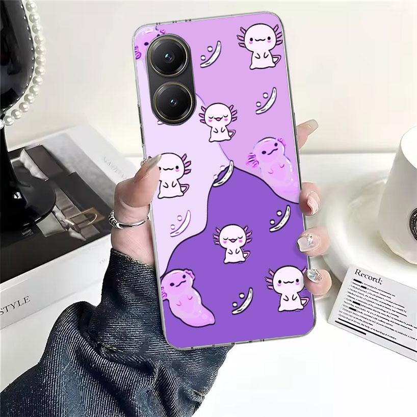 Cute Axolotl Kawaii Soft Phone Case For Xiaomi Redmi 15C 15 13C 13 Poco X5 X6 X7 F7 Ultra M7 12C 12 10 10C 9C 9A 9T 9 Fundas Poc