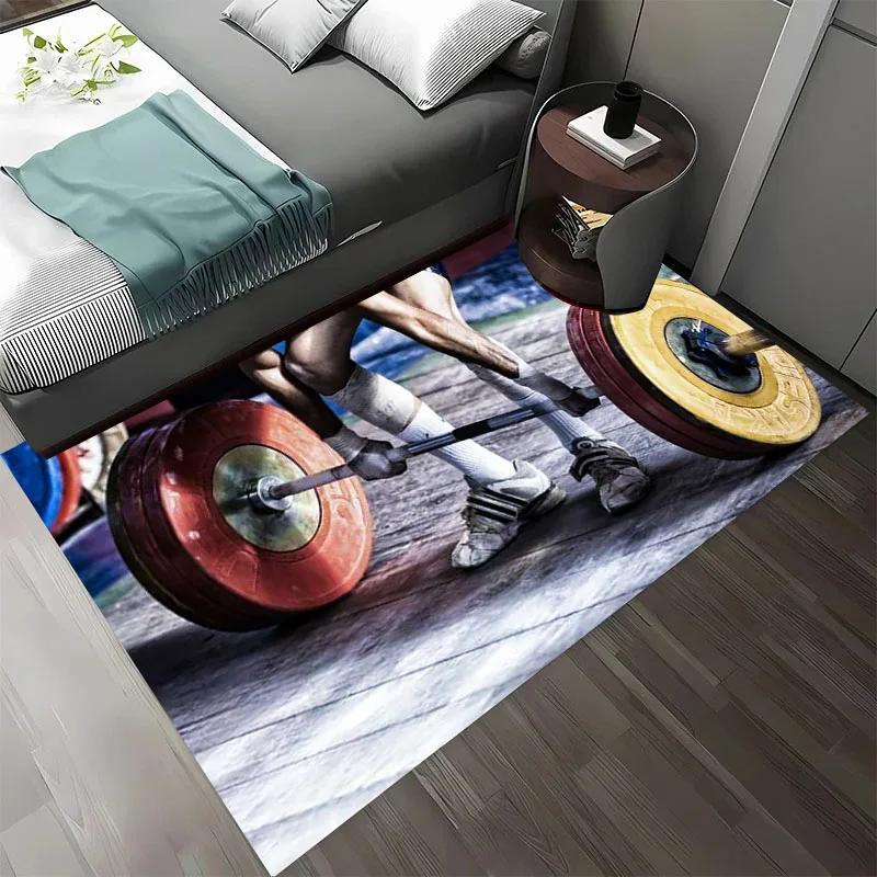 3D Printing GYM Theme Large Area Carpets for Home Living Room  Children's Bedroom Sofa Doormat Kitchen Floor Rugs Anti-slipDecor