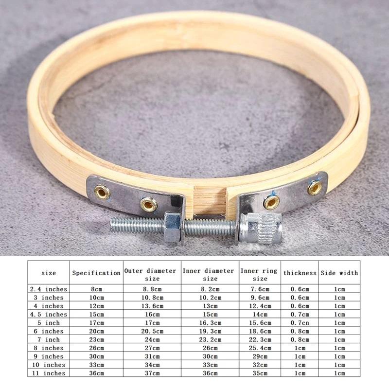 Круглая Бамбуковая Рама Вышивальный Обруч Кольцо DIY Вышивка Картина Набор для Вышивки Крестом Рама Инструменты для Шитья Игольное Ремесло Домашний Декор