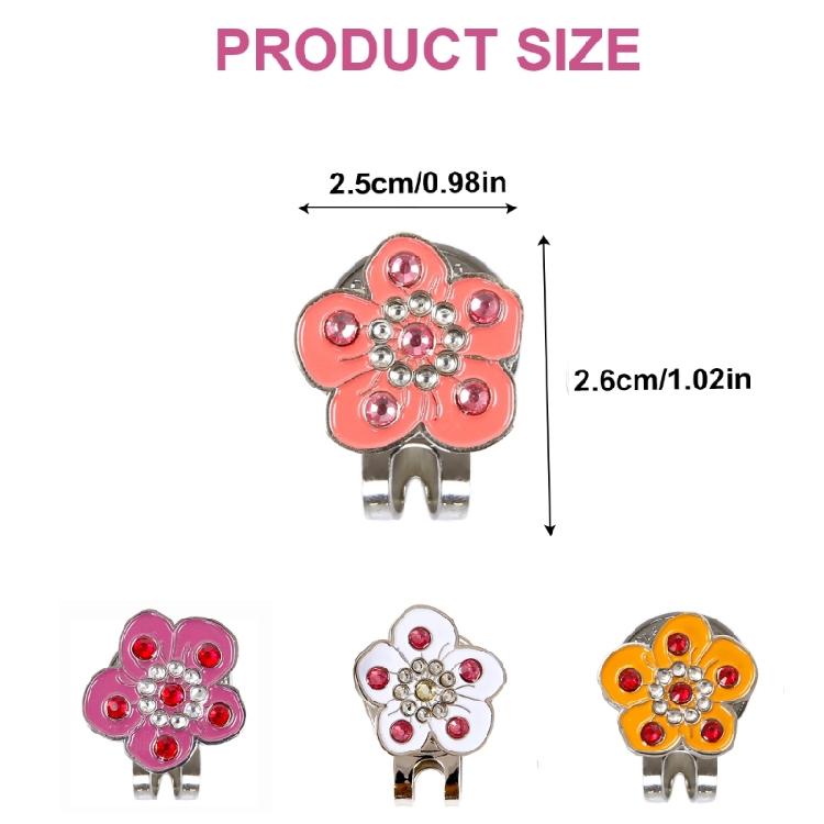 Стразы Цветочный узор Маркер для прицеливания гольф-мяча Магнитный зажим для шляпы Сменный маркер для гольф-мяча Зажим для кепки с магнитом