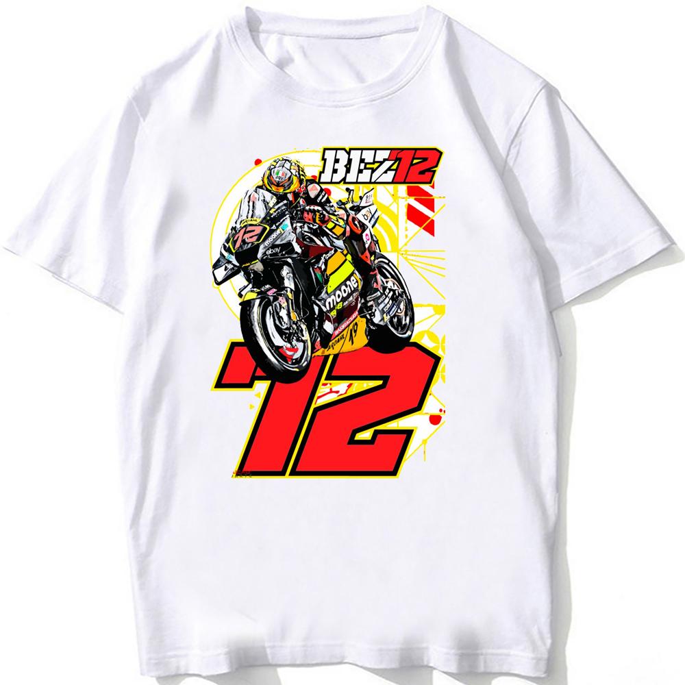 Marco Bezzecchi Number 72 Gp Riding Tshirt Summer Unisex Short Sleeve Sport Boy Hip Hop Casual White Tops Motorcycle Rider Tees