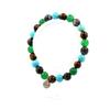 Stones and Minerals. Tiger Eye Pearl Bracelet + Labradorite + Turquoise + Green Agate Made In France.