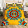 Retro Mandala Floral Duvet Cover Queen Color Lotus Flower Comforter Cover Abstract Art Bedding Set Bohemian Exotic Quilt Cover