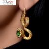 Crystal Snake Stud Earrings ,Golden Fashion Earrings For Women Cubic Zirconia Snake Earrings Trendy Jewelry Gifts