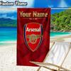 Custom Name Arsenal Crest Design Beach Towel, Quick-Dry & Lightweight, Beach Blanket, Perfect for Beach, Pool, Yoga, Or Camping, Gifts