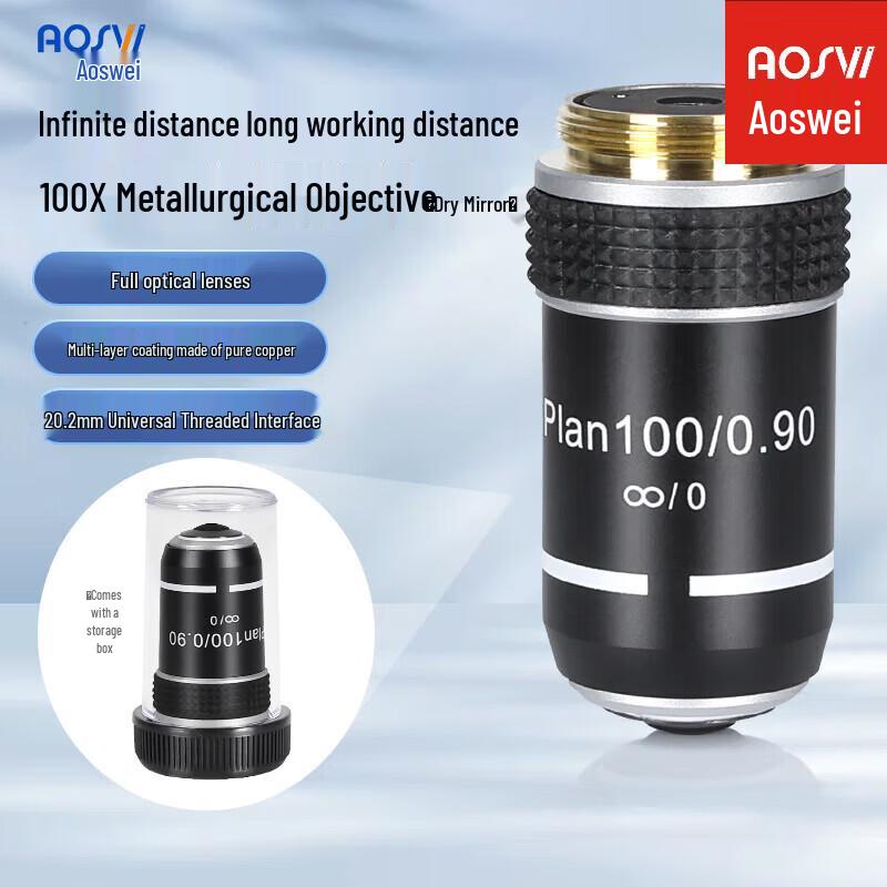 AOSVI Metallographic Microscope 100X Objective Lens