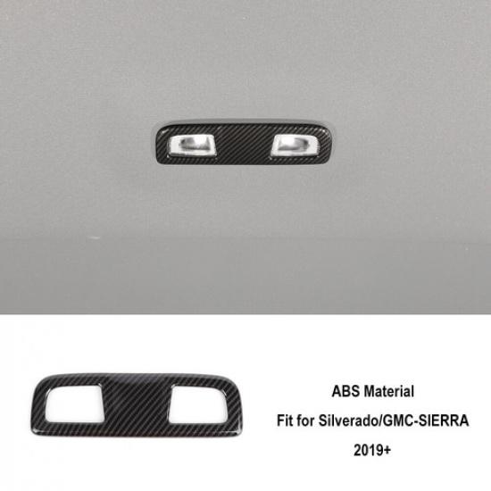 Carbon Fiber Top Reading Light Dom Lamp Cover Trim for Chevy Silverado SIERRA19+